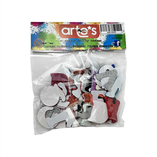 Abecedario / Letras en Goma Eva Con Adhesivo Tamaño mediano - Artes